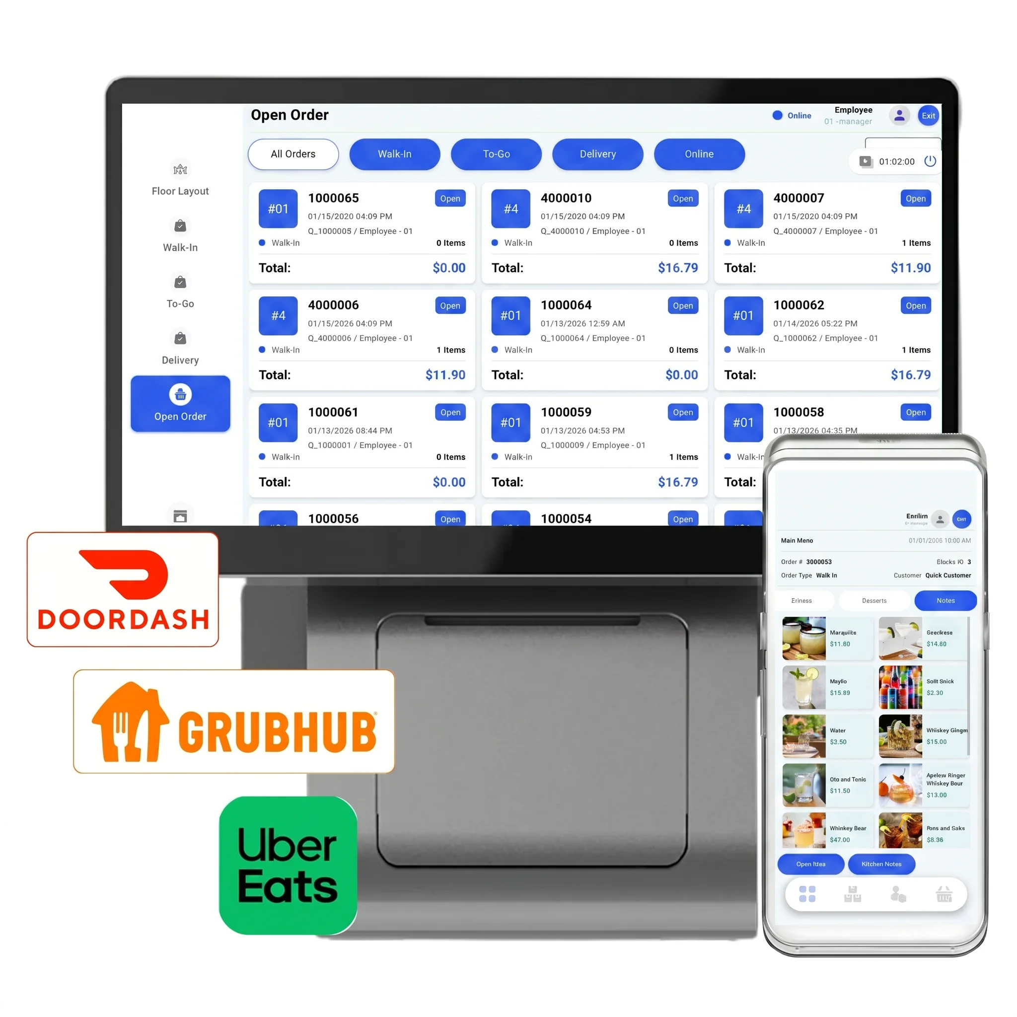Partnr delivery management connected to DoorDash, Grubhub and Uber Eats